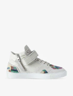 Zadig & Voltaire ZV1747 Mid Flash Bead-embellished Leather Mid-top Trainers 8 Zadig & Voltaire ZV1747 Mid Flash Bead-embellished Leather Mid-top Trainers -Dune Shop R04204104 BLANC ALT02