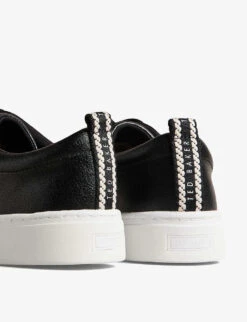 Ted Baker Artioli Logo-print Faux-leather Low-top Trainers -Dune Shop R04208268 BLACK ALT03